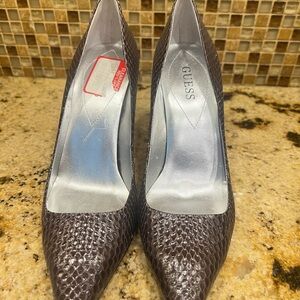 GUESS Brown Textured Women's Heels